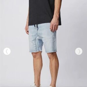 ZANEROBE Sureshot Short Mid Blue Tac relaxed chino cut stretch cotton twill